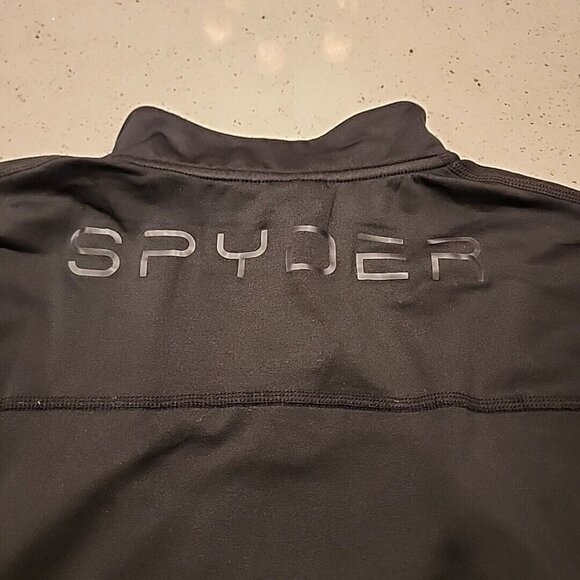 Mens Spyder Fleece XXL Black Long Sleeve 1/4 Zip Athletic Top Sweatshirt - Picture 7 of 7